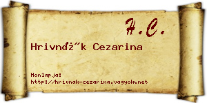 Hrivnák Cezarina névjegykártya